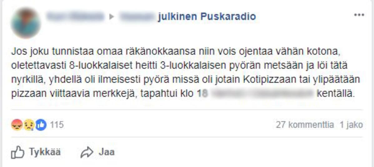 Facebook-päivitys