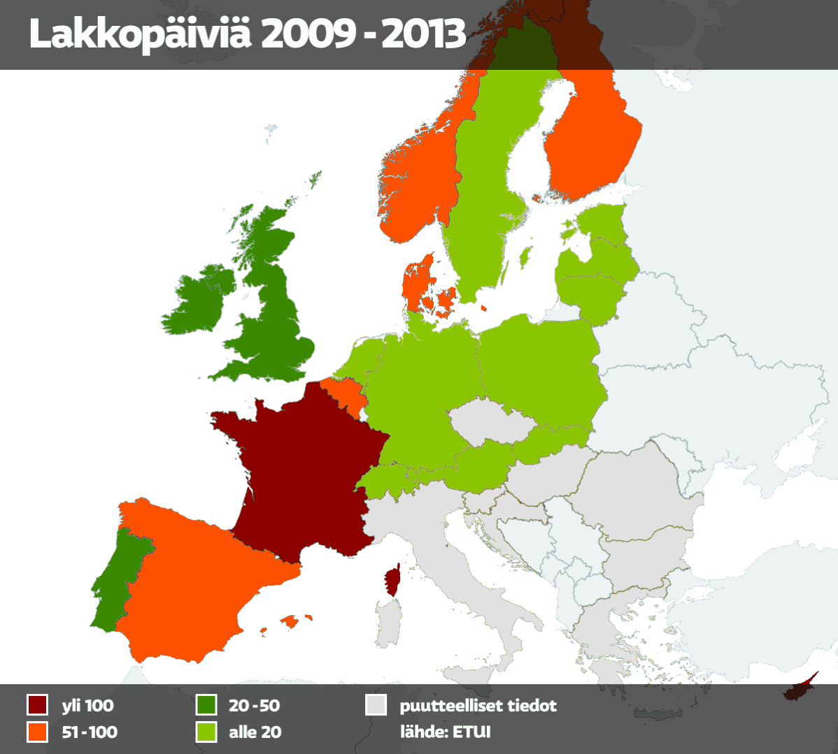 Lakkopäiviä Euroopassa 2009-2013