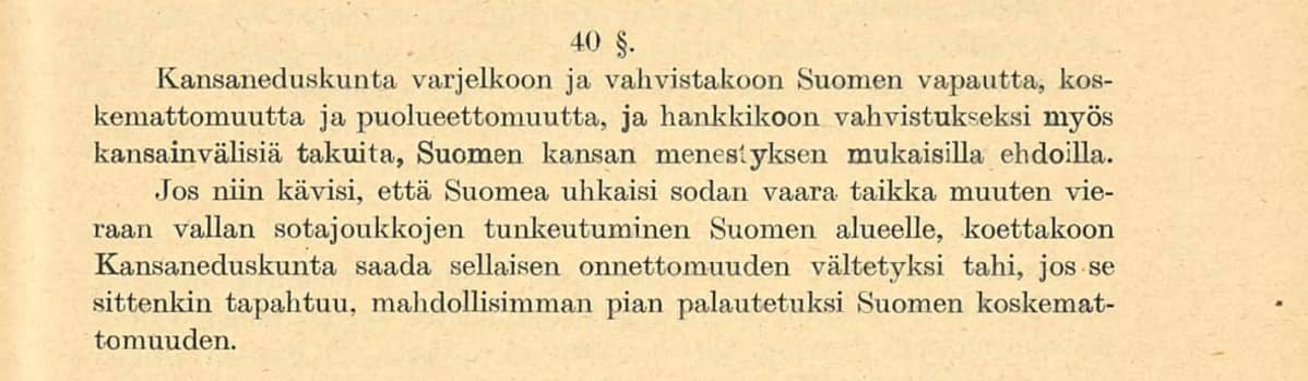 Valtiosääntöehdotus 1918 pykälä 40
