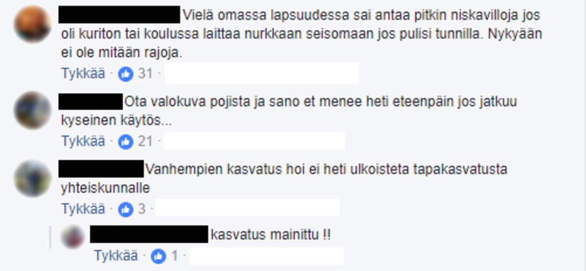Facebook-kommentteja