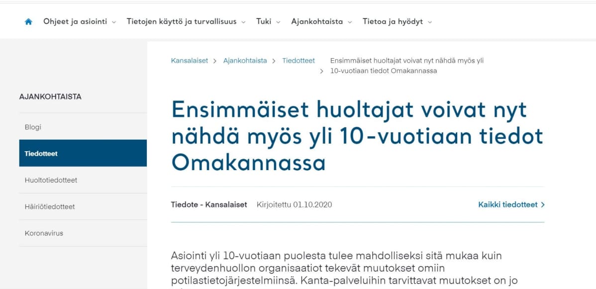 Ruutukaappaus Kelan sivulta.