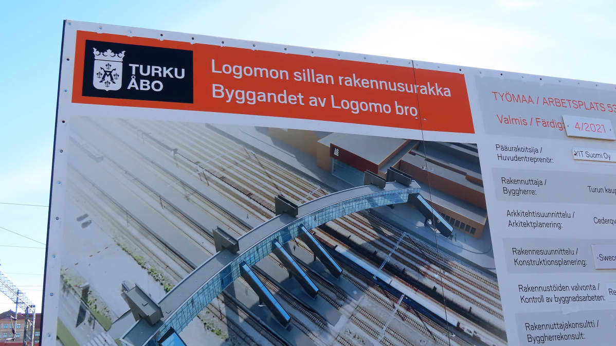Sillan havainnekuva rakennustyömaan taulussa