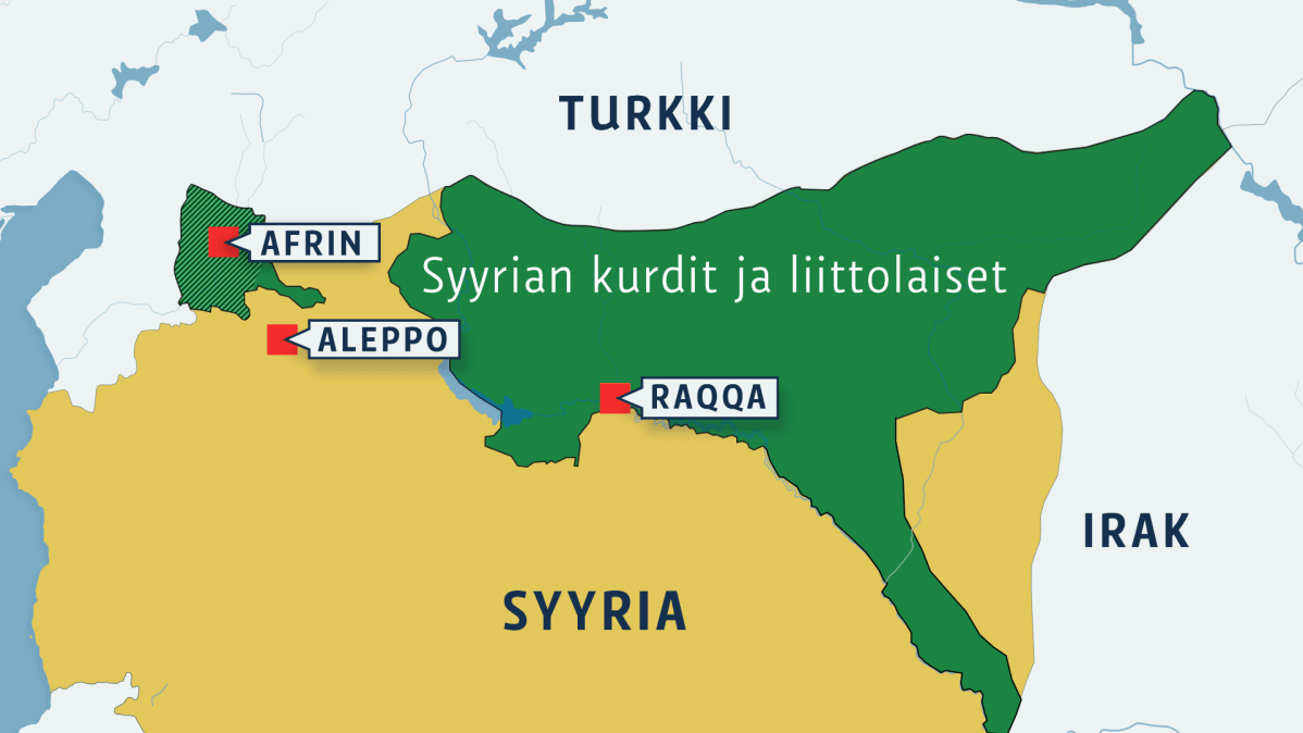 Syyrian kurdialue kartalla