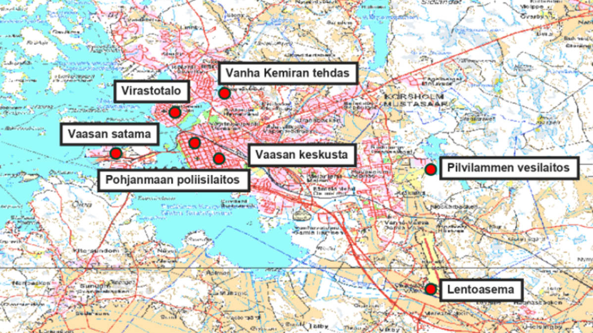 vaasan keskustan kartta Puolustusvoimat tuo sotaharjoituksen Vaasan keskustaan  vaasan keskustan kartta