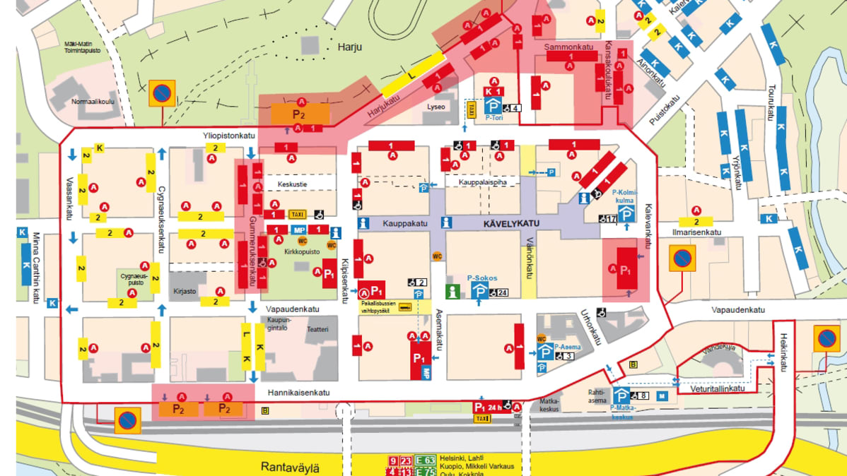 jyväskylän keskustan kartta Jyväskylä nostaa parkkimaksuja | Yle Uutiset | yle.fi jyväskylän keskustan kartta
