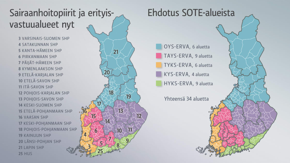 sote kartta Tulossa maakuntien kokoiset sote alueet | Yle Uutiset | yle.fi sote kartta