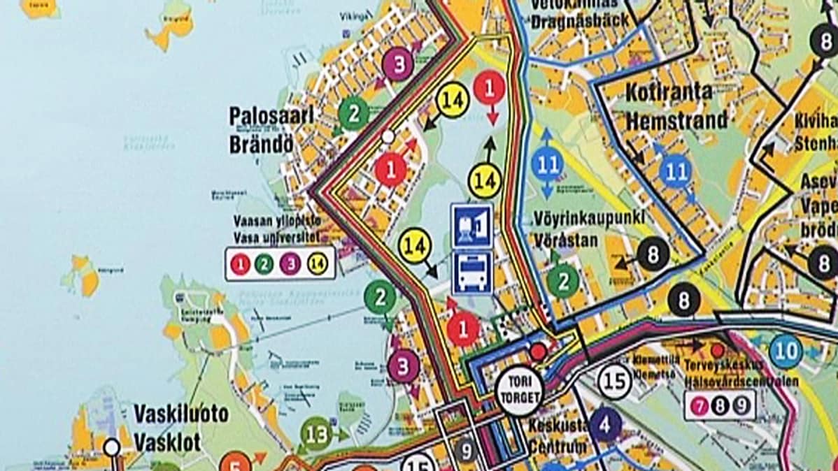vaasan keskustan kartta Vaasa avaa paikallisliikenteeseen kampuslinjan | Yle Uutiset | yle.fi vaasan keskustan kartta