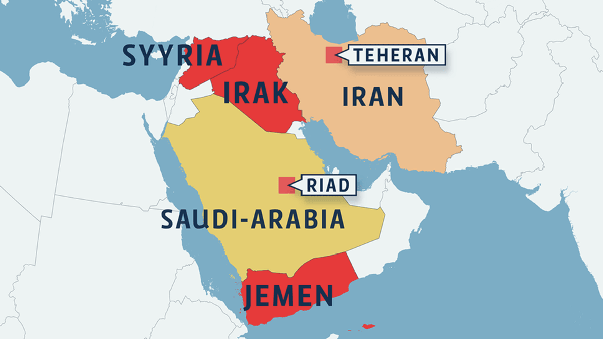 kartta iran Jemenistä tuli voimakaksikko Iranin ja Saudi Arabian tuorein  kartta iran