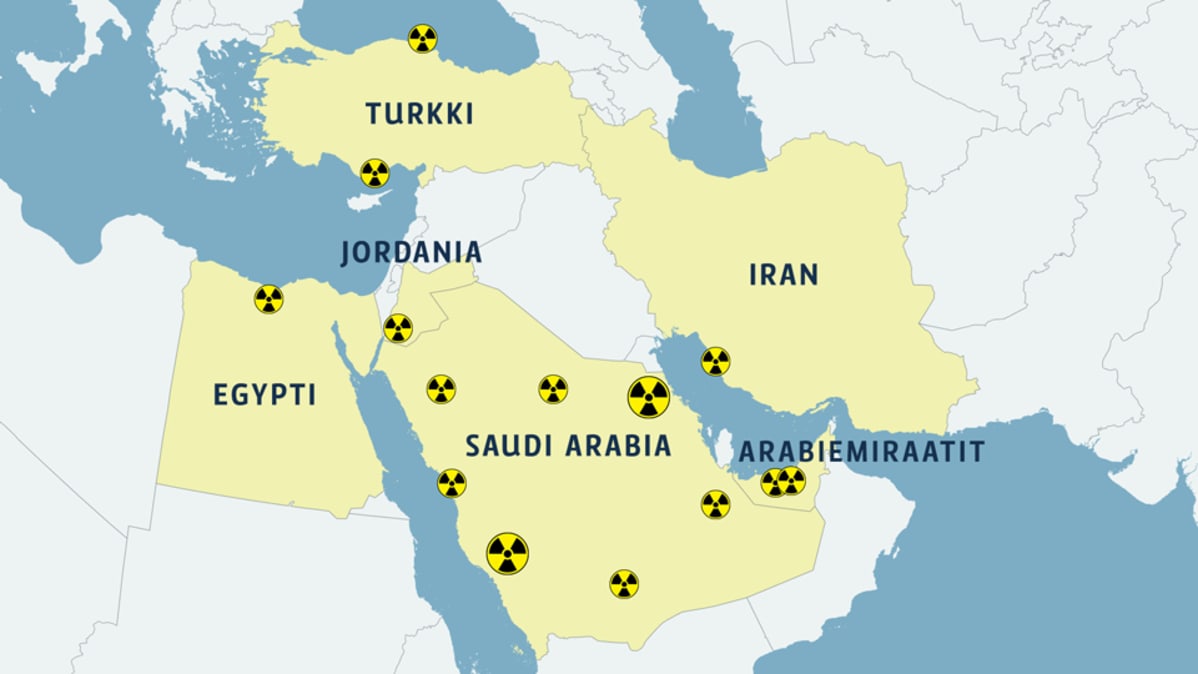arabiemiraatit kartta Lähi idässä kova into ydinvoimaan – Suunnitteilla kymmeniä  arabiemiraatit kartta