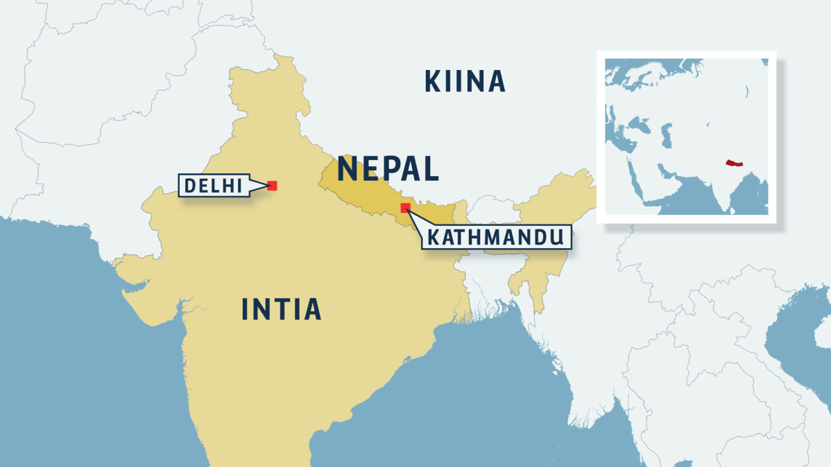 nepalin kartta Raju maanjäristys luhisti taloja Kathmandussa – kuolonuhrien määrä  nepalin kartta