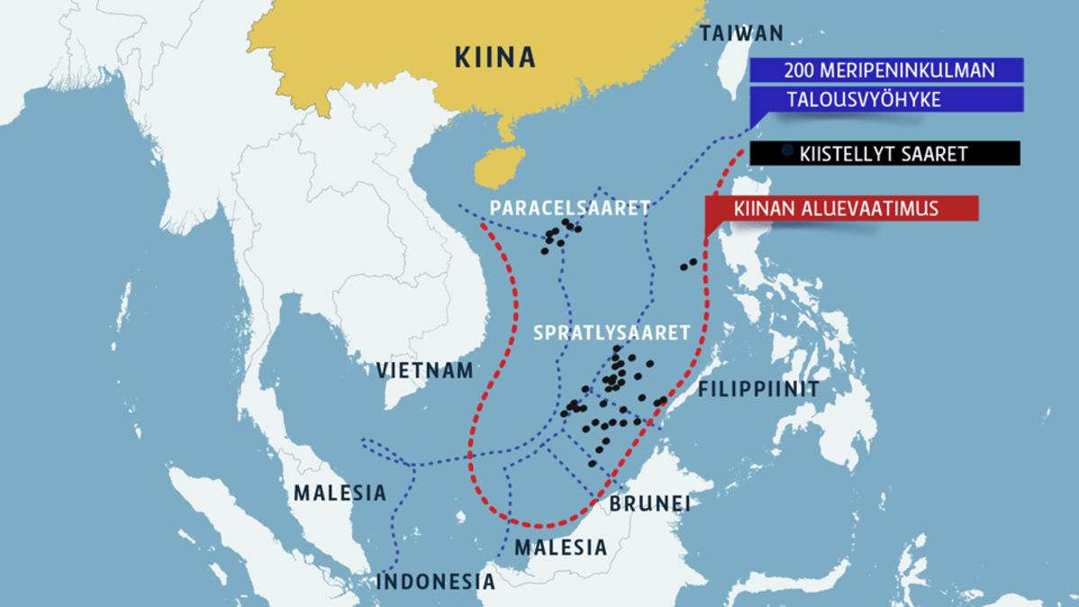 etelä kiinan kartta Kiinalaiskone laskeutui kiistellylle saarelle Etelä Kiinan merellä  etelä kiinan kartta