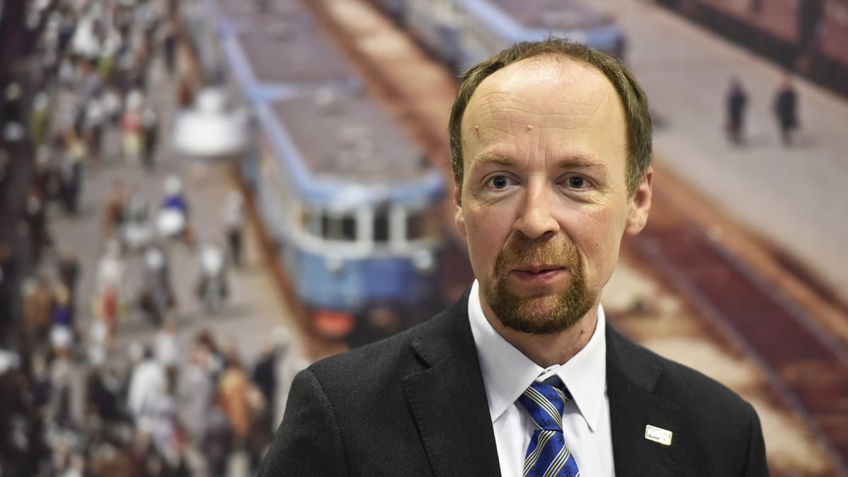 The Chairman of the True Finns Jussi Halla-aho at the meeting of the Finnish Parliamentarian Party in Hyvinkää.