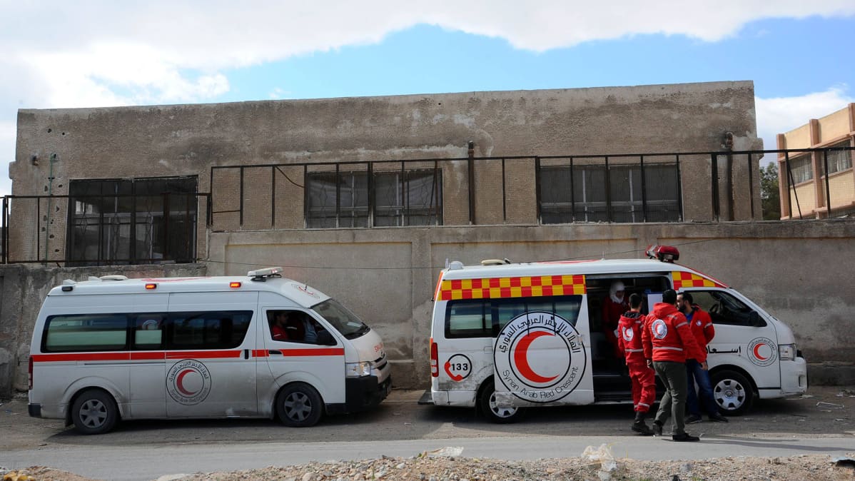 Syyria Damaskos, Punaisen puolikuun ambulansseja
