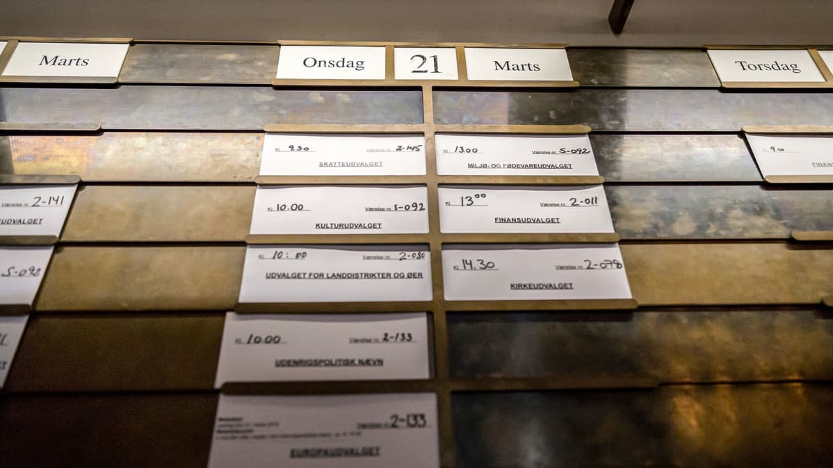 Tanskan parlamentin viikkoaikataulu.