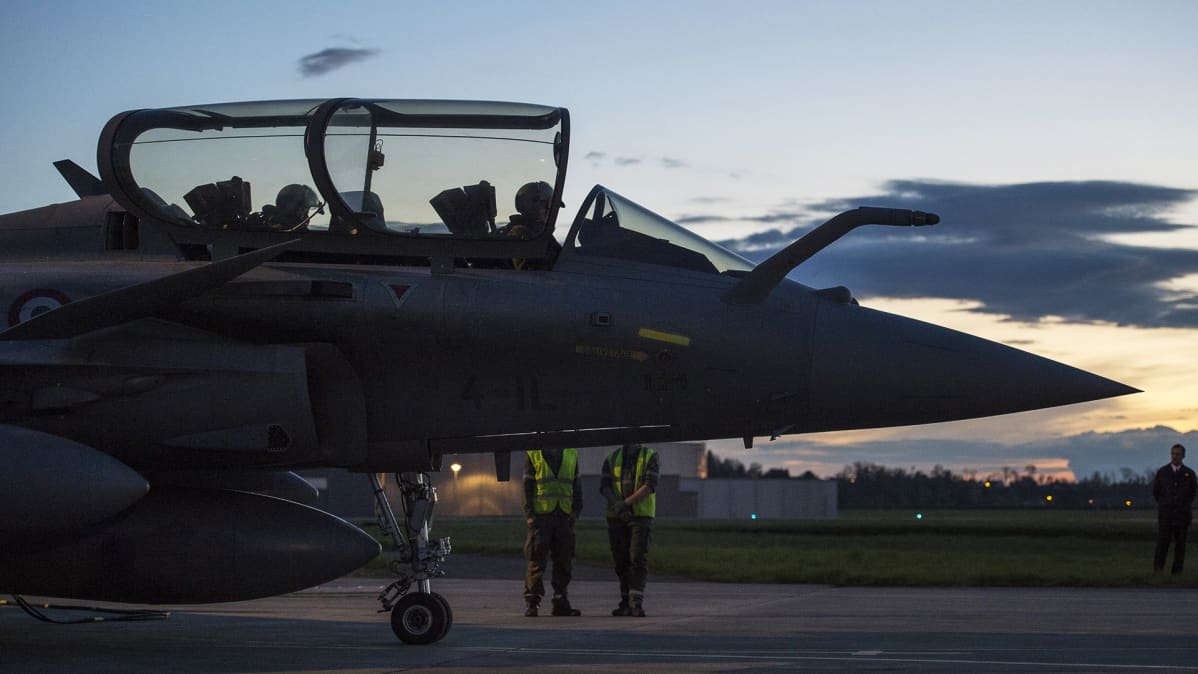Ranskalainen Rafale-hävittäjä.