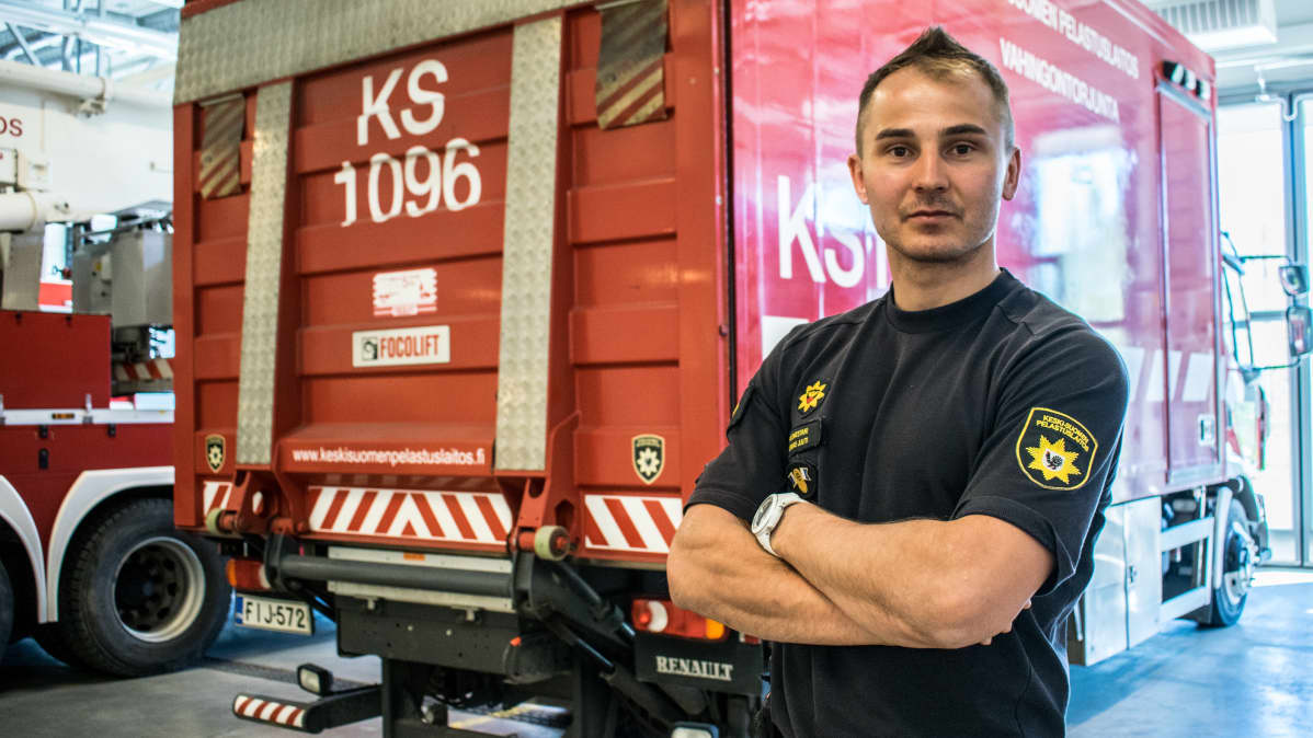 Päivystävä palomestari Tuomas Juuti Keski-Suomen Pelastuslaitokselta.