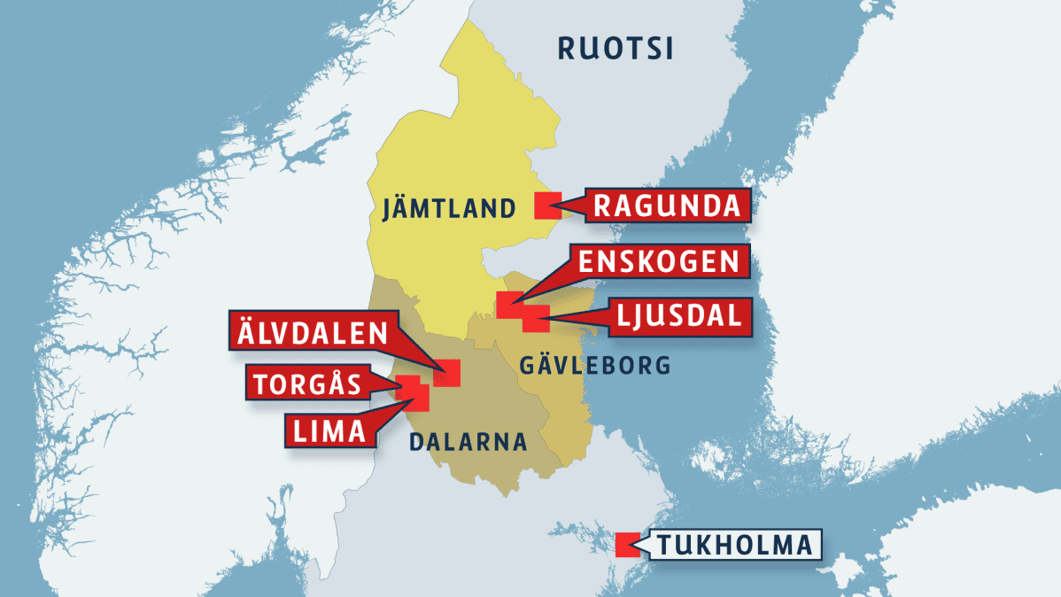 ruotsin metsäpalo kartta Metsapalot Piinaavat Ruotsia Sammutusapua Saadaan Italiasta Yle Uutiset Yle Fi ruotsin metsäpalo kartta