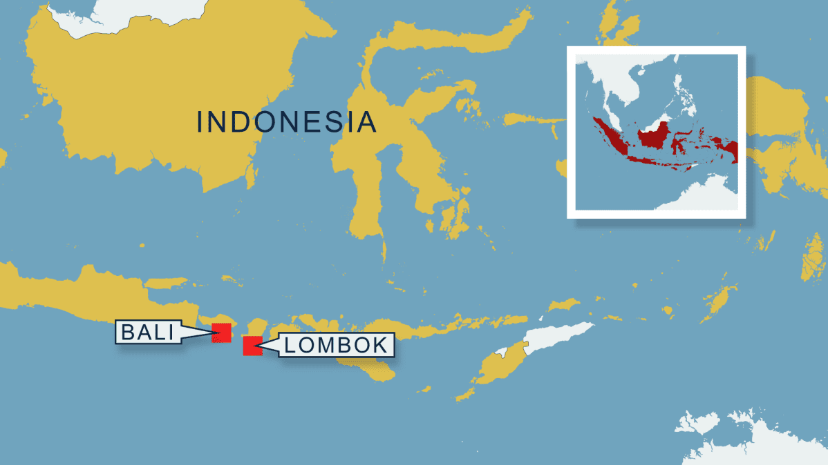 indonesia kartta Kolmas iso maanjäristys alle kuukauden sisään säikäytti Lombokin 