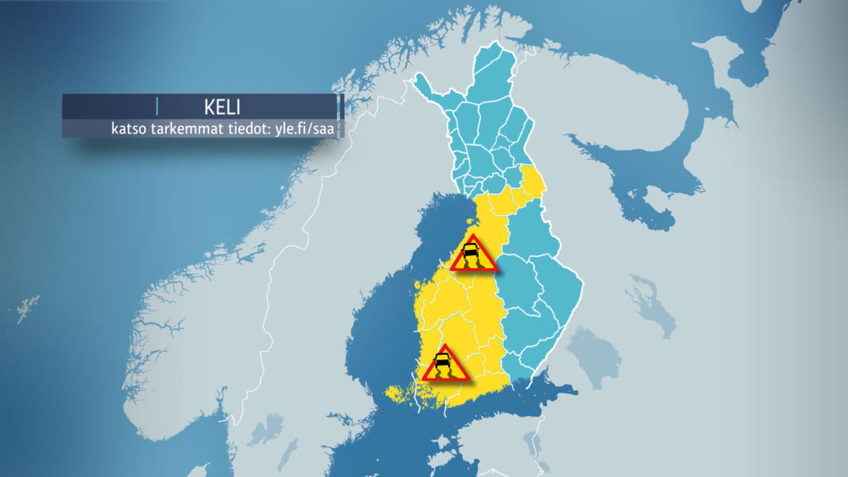 Varoituskartta liukkaasta kelistä