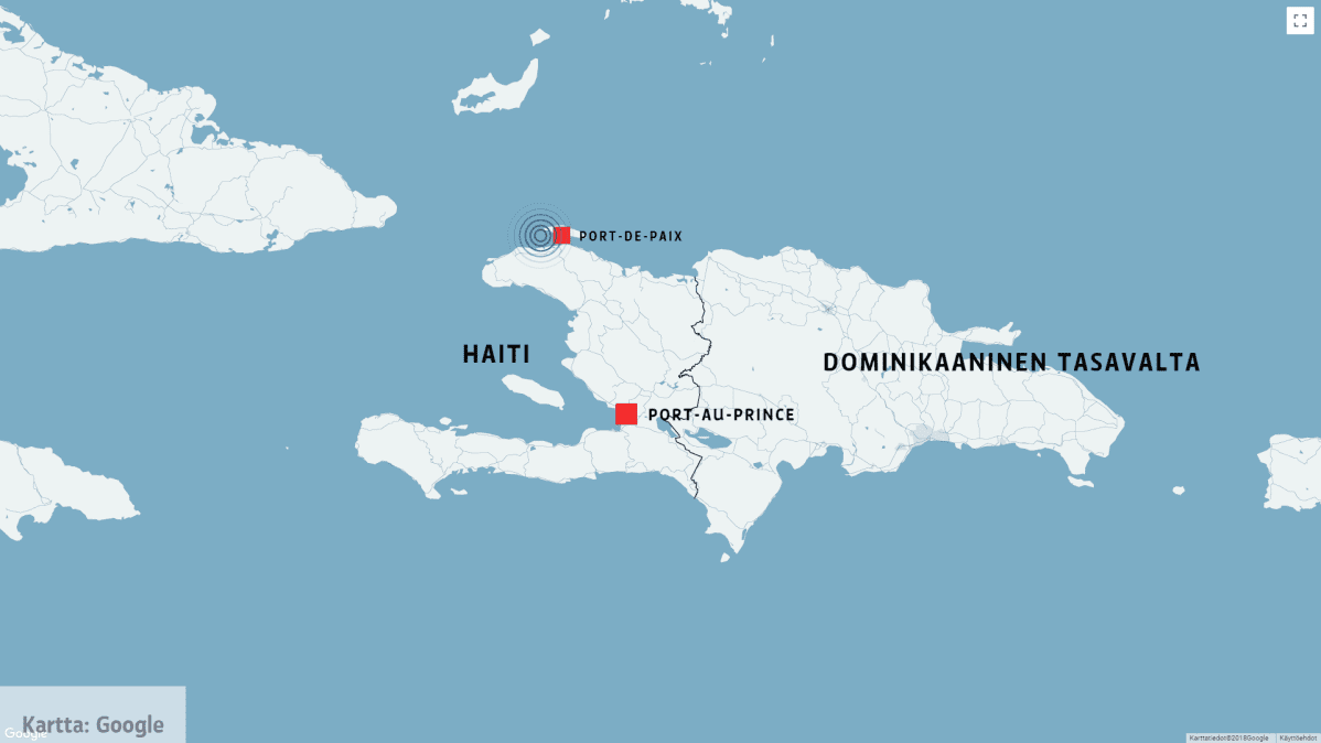 haitin kartta Haitissa voimakkain maanjäristys vuosiin – ainakin 11 ihmisen 