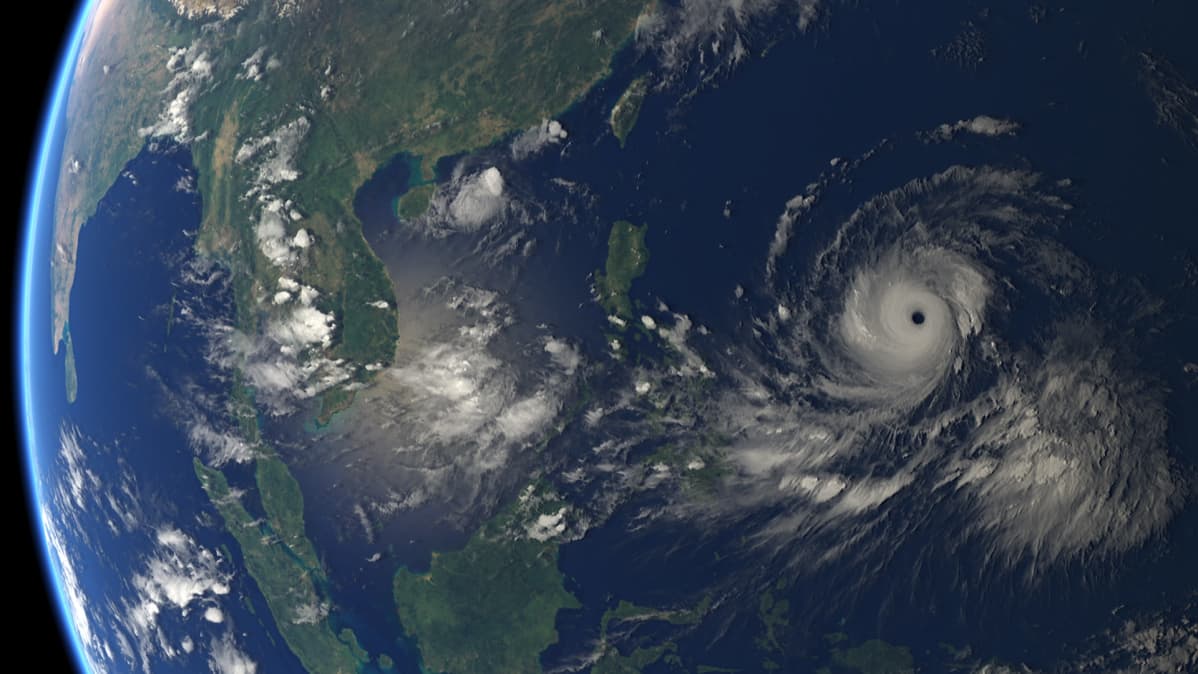 Supertaifuuni Mangkhut Tyynellä valtamerellä 12.09.2018