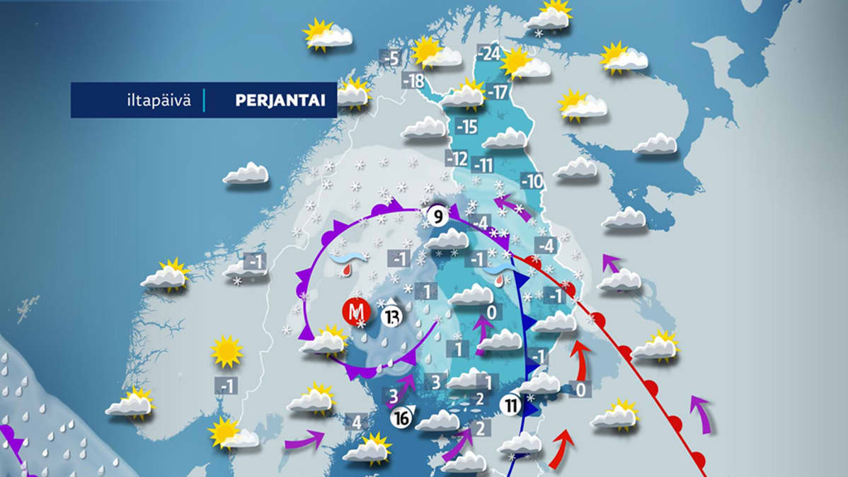 Perjantain sääennuste.
