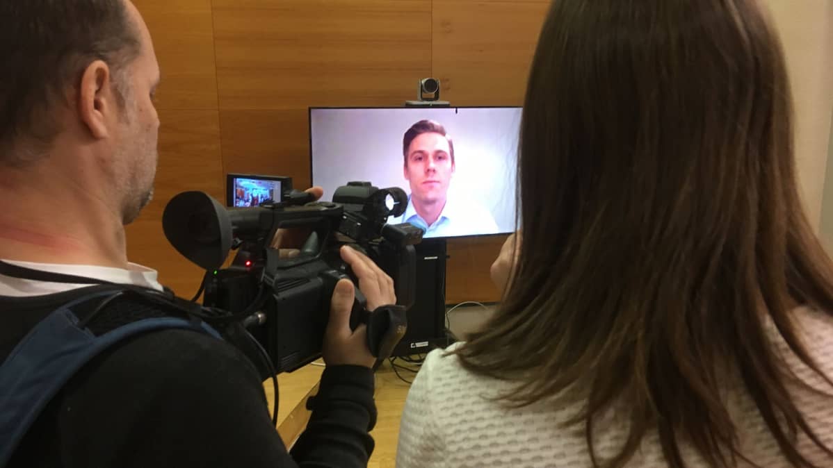 Jori Lehterää kuultiin Pirkanmaan käräjäoikeudessa videon välityksellä.