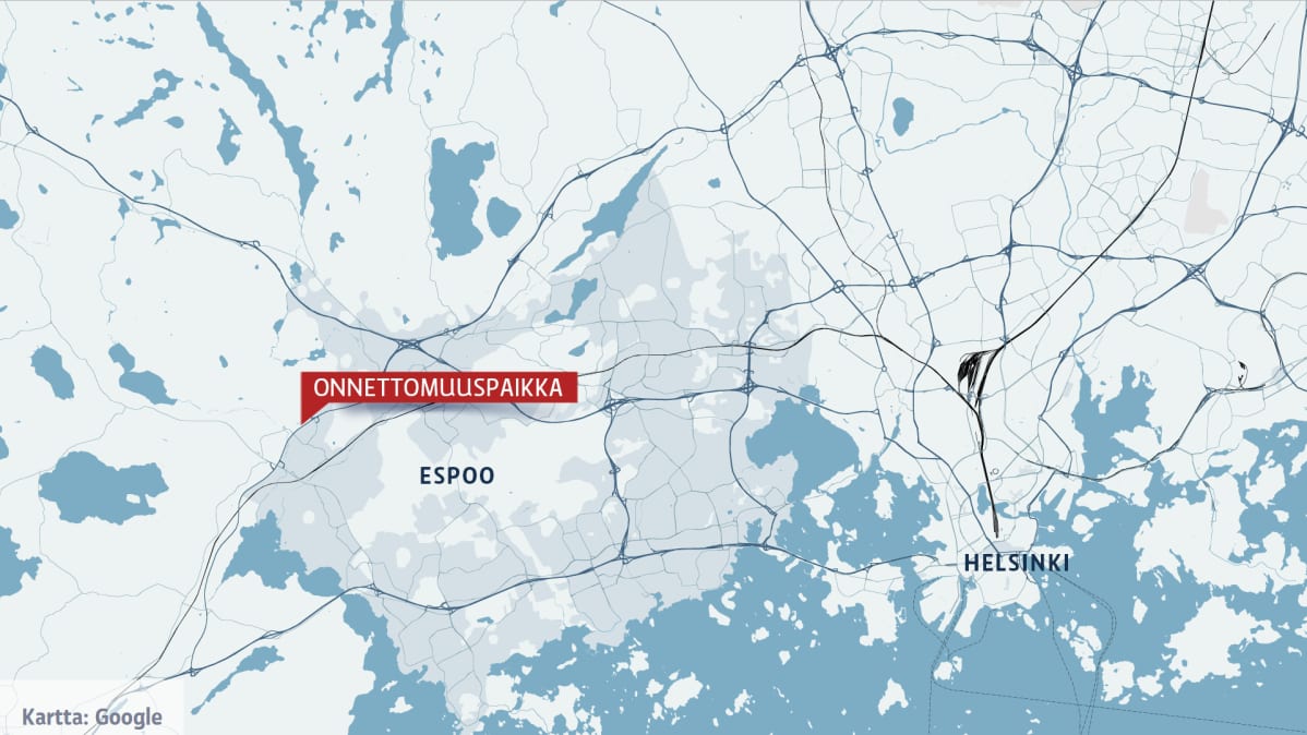 espoo kauklahti kartta Kaksi henkilöautoa törmäsi rajusti Kehä III:lla | Yle Uutiset | yle.fi