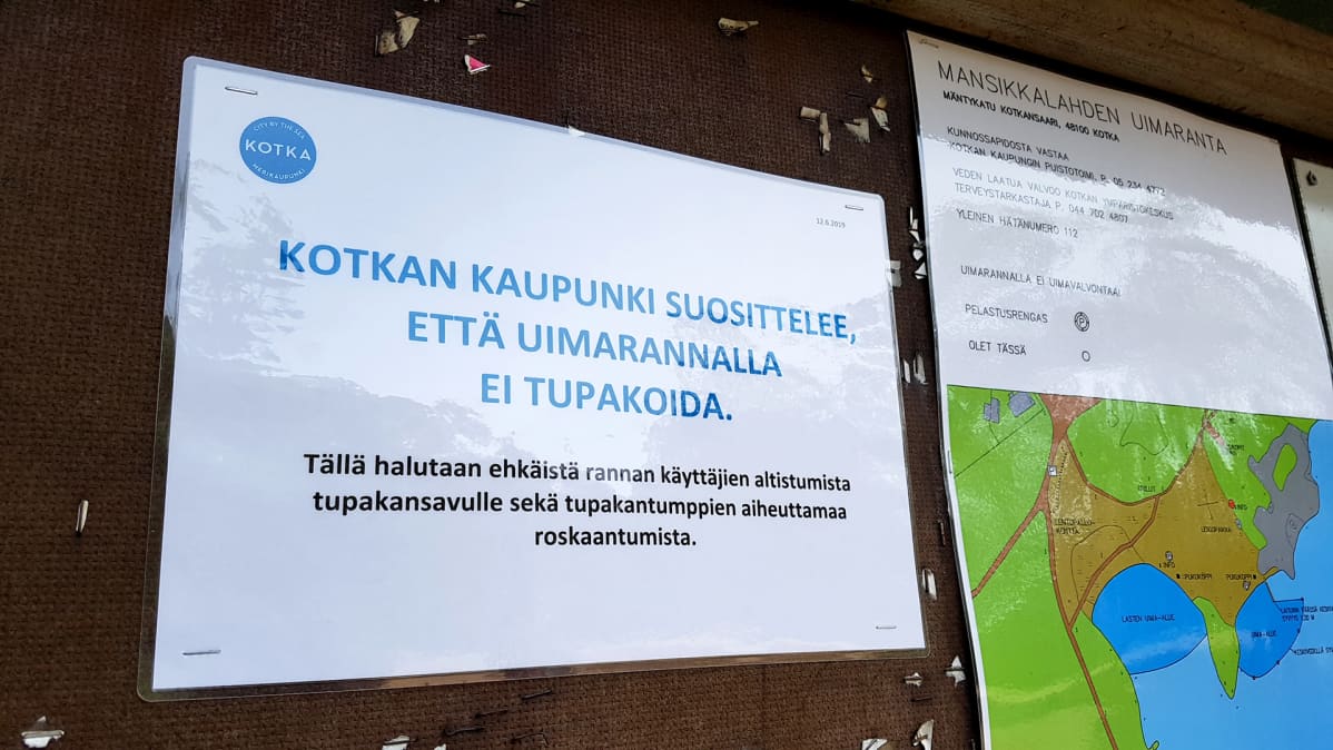 rannan savuttomuudesta kertova lappu
