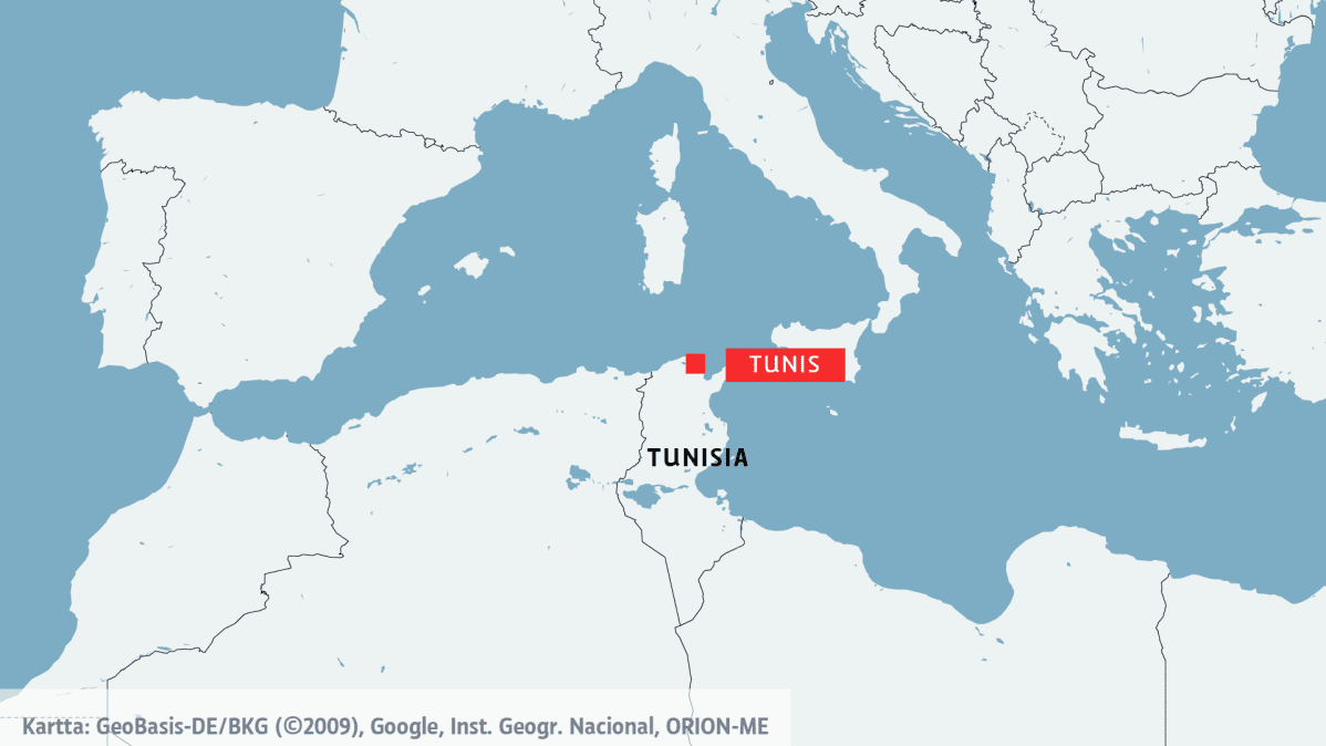 Kartta Tunisiasta