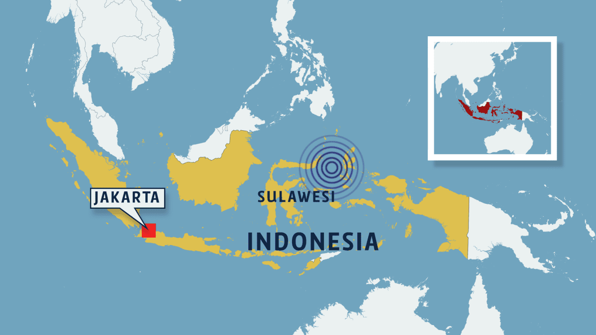 indonesia kartta Indonesian rannikolla jälleen voimakas maanjäristys – tsunamilta 