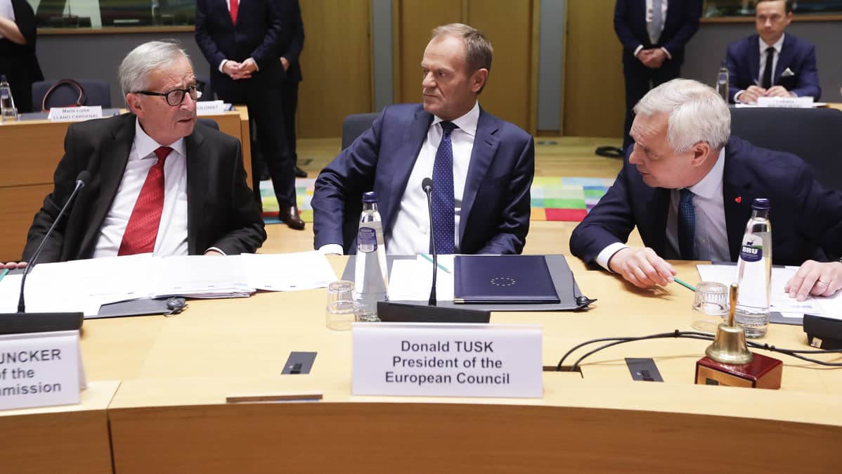 Jean-Claude Juncker, Donald Tusk ja Antti Rinne