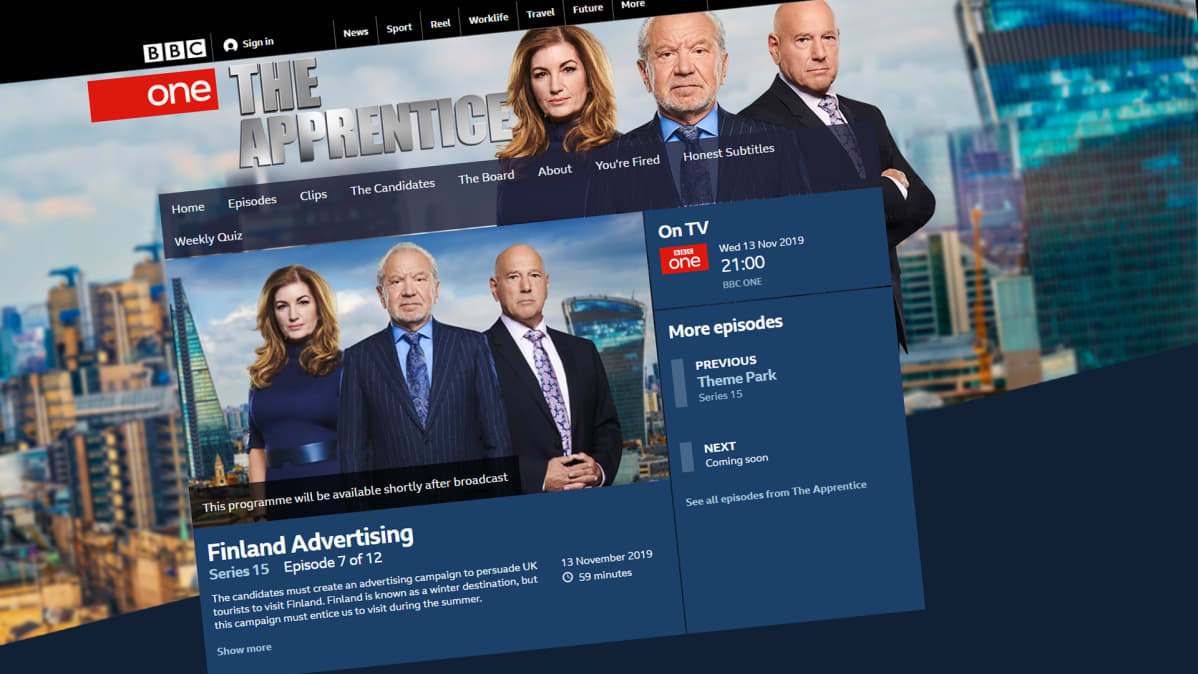 Kuvakaappaus BBC:n internet-sivuilta.