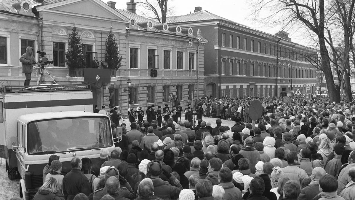 Joulurauhan julistus Turun raatihuoneella 1986.
