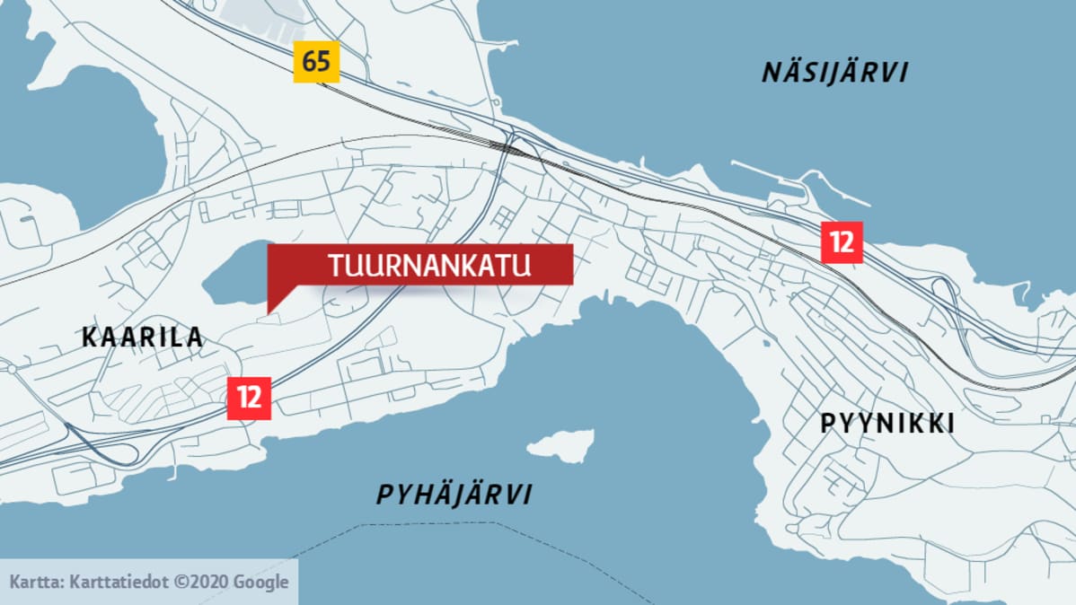 Kartta kadun sijainnista