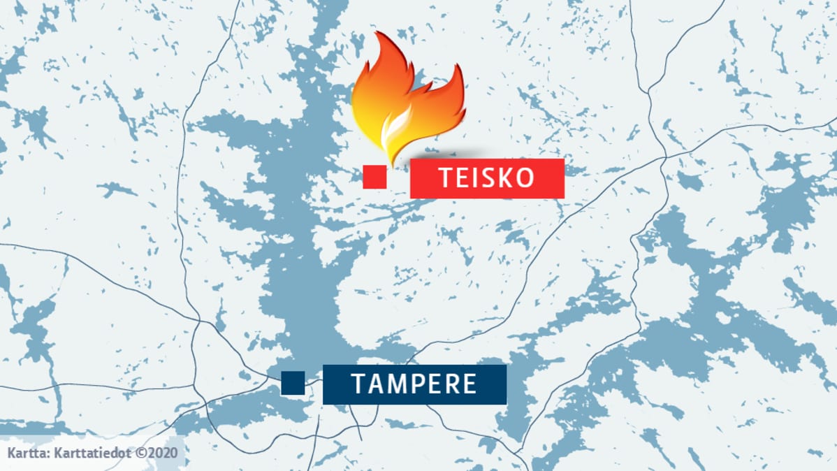 Tuli pääsi irti Purnulammintiellä pari kilometriä Teiskon kirkosta itään.