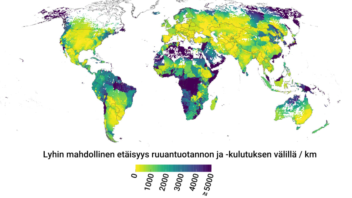 maailman kartta etäisyydet Tutkimus: Lähiruoka on suurimmalle osalle mahdottomuus 