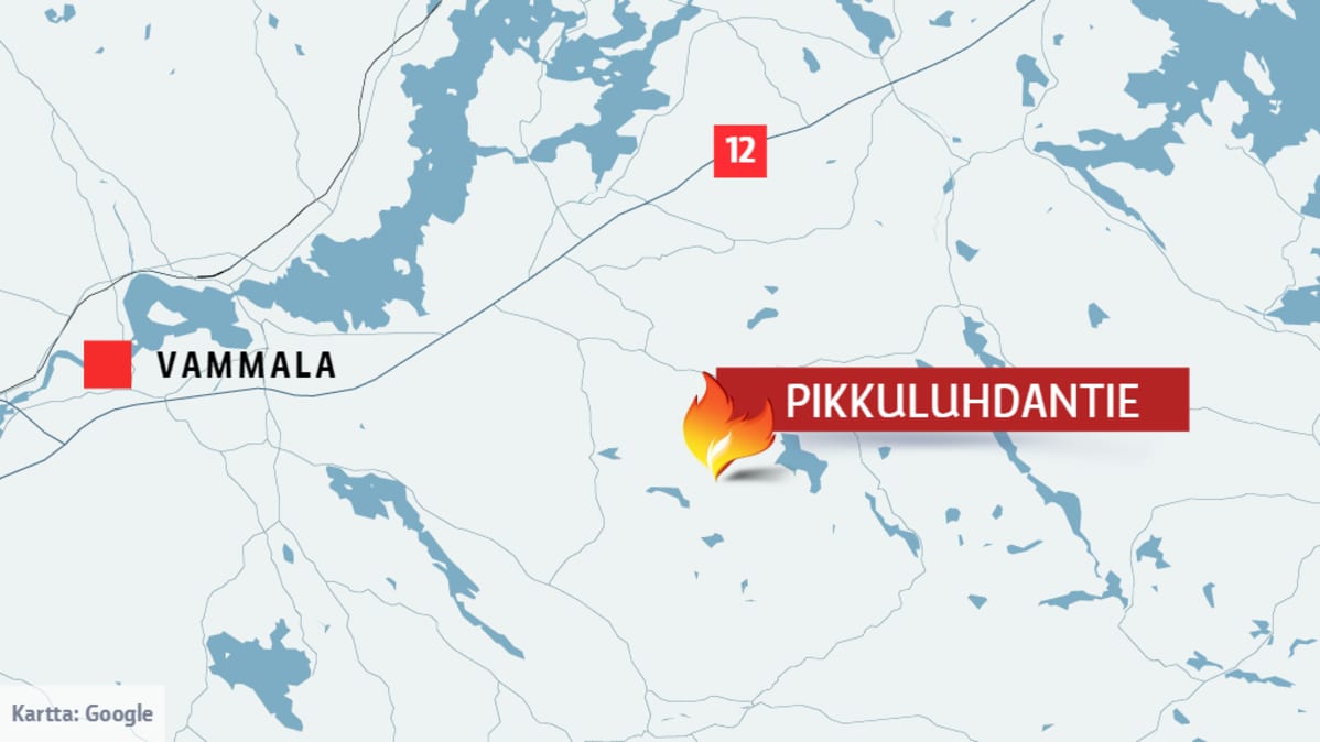 Kartta Pikkuluhdantein sijainnista