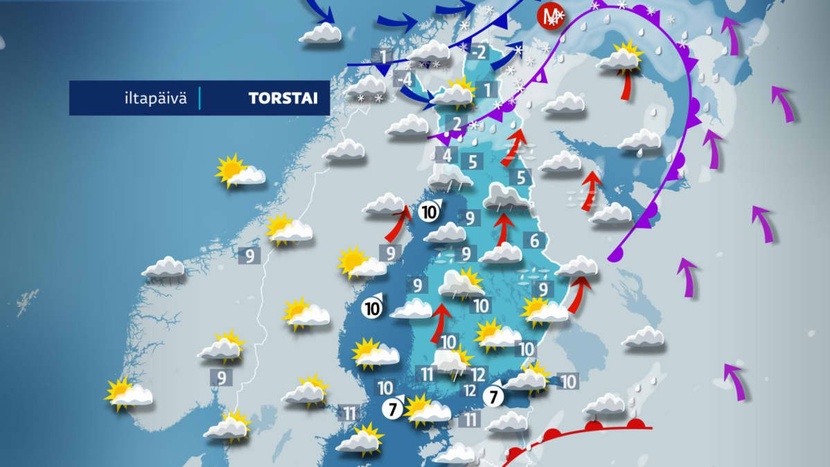Torstain iltapäiväkartta.