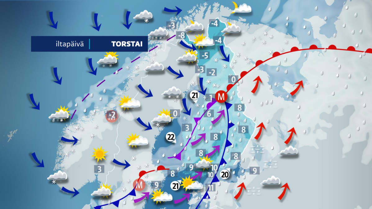 Torstain iltapäiväkartta.