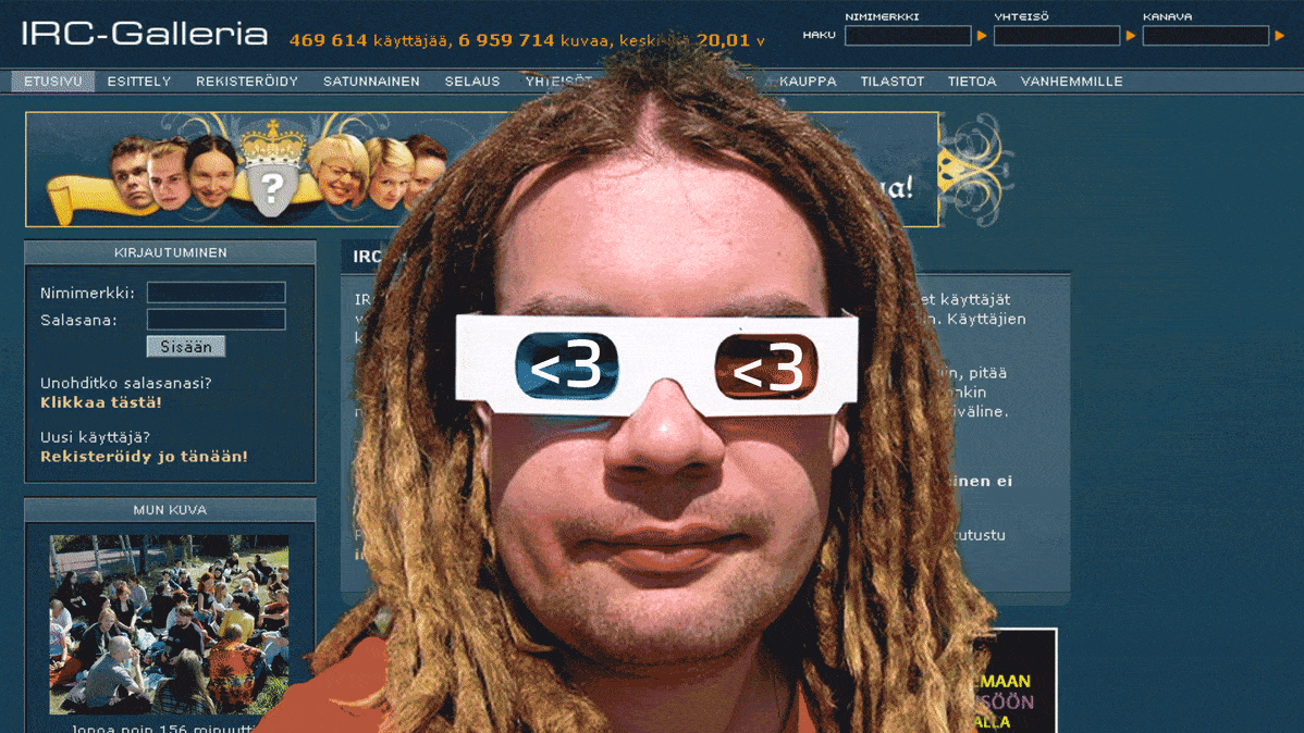 Animaatio Irc-gallerian eri vaiheista