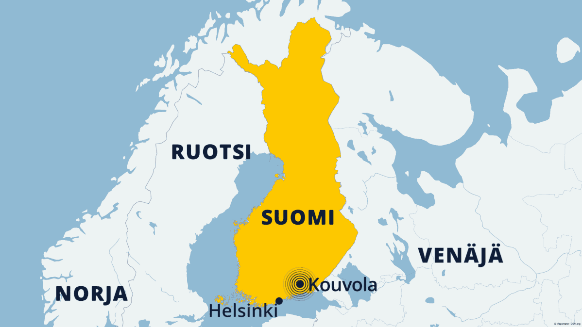 Kartta Kouvolan maanjäristys.