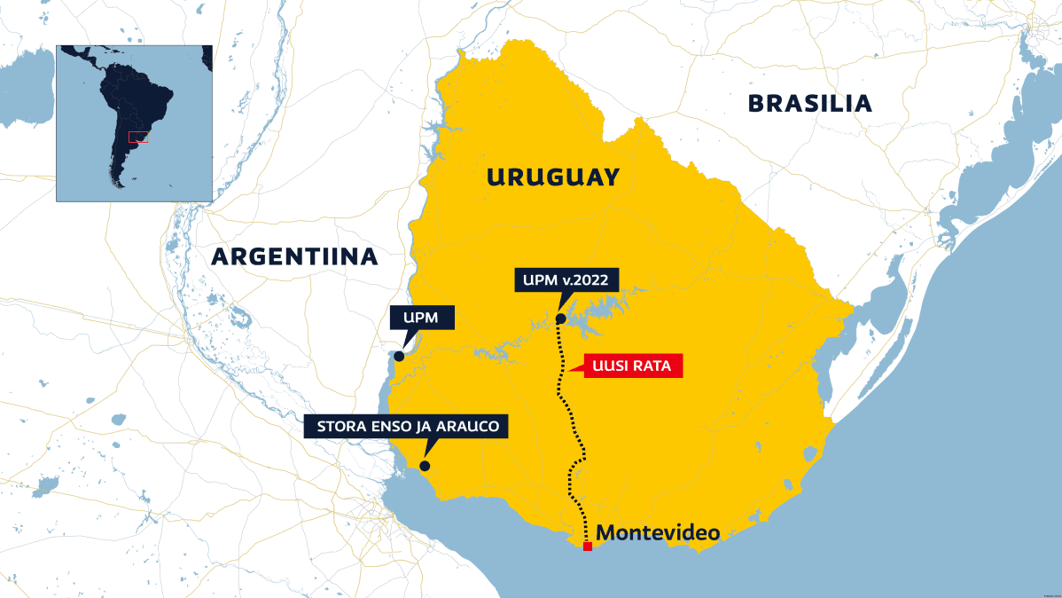 Uruguayn kartta.