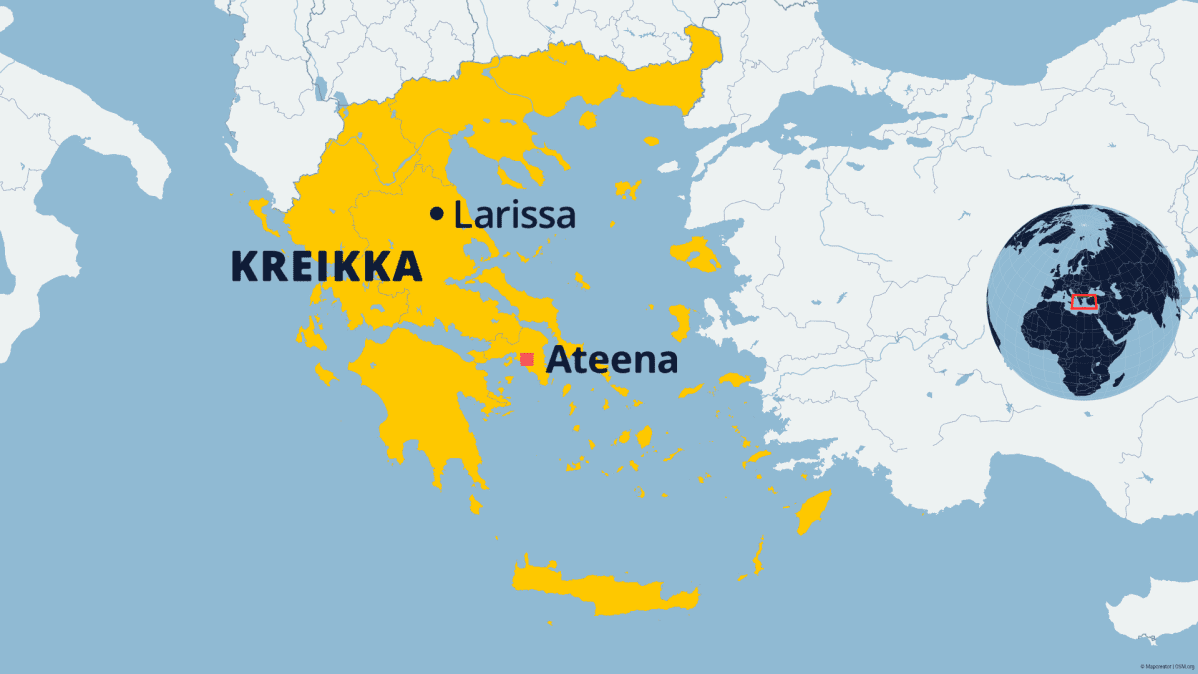 Maanjäristys Kreikassa lähellä Larissan kaupunkia.