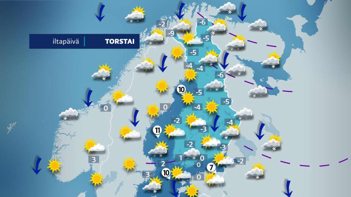 Torstain sääkartta.