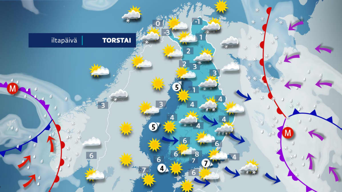 Torstain sääkartta.