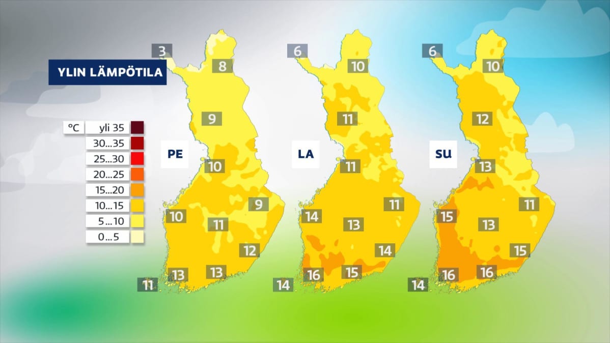 Viikonloppu on aurinkoinen ja lämmin koko maassa.