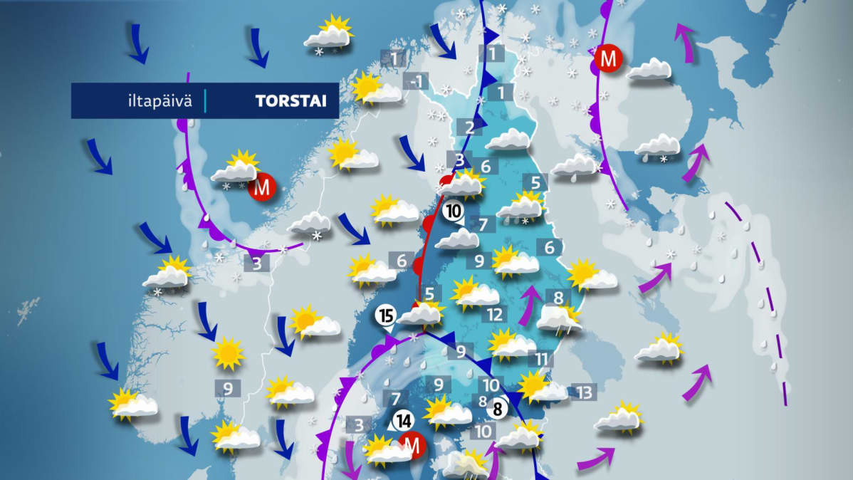 Torstain sääkartta.