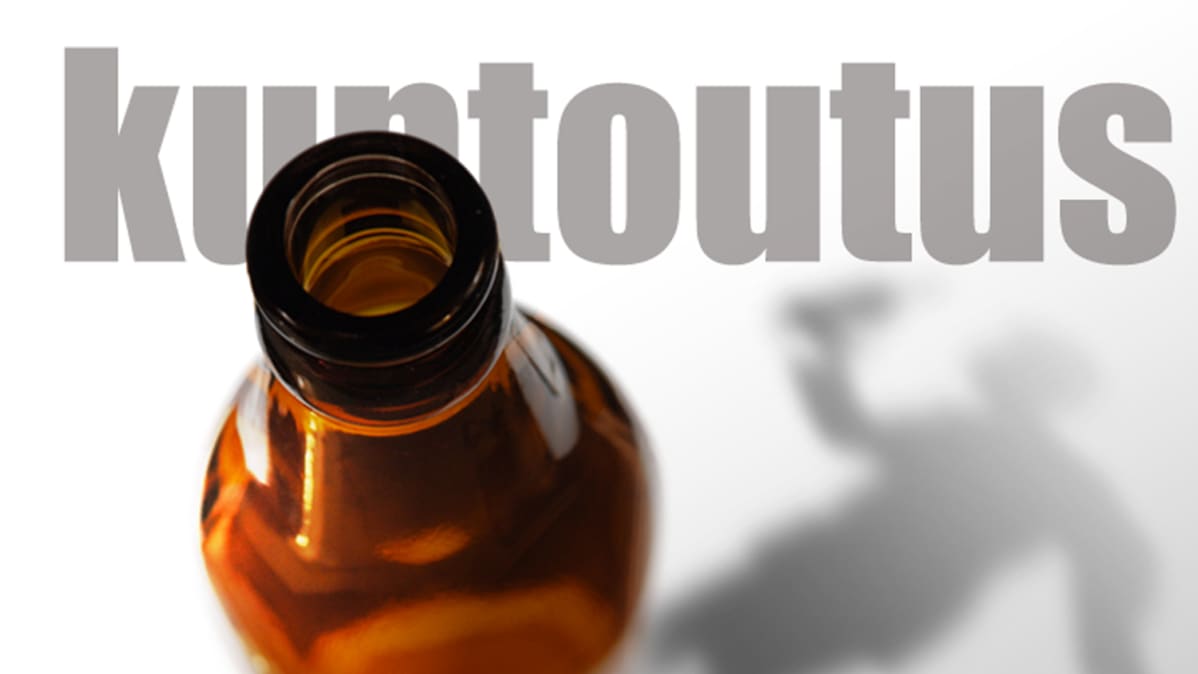 Grafiikka, jossa pullo ja teksti "kuntoutus".