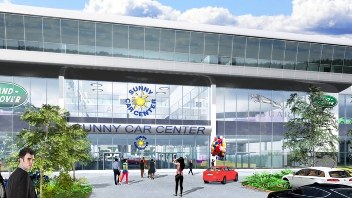 Havainnekuva Sunny Car Centerin sisäänkäynnistä